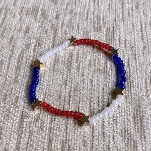 Custom Red | White | Blue | Beaded Bracelet
